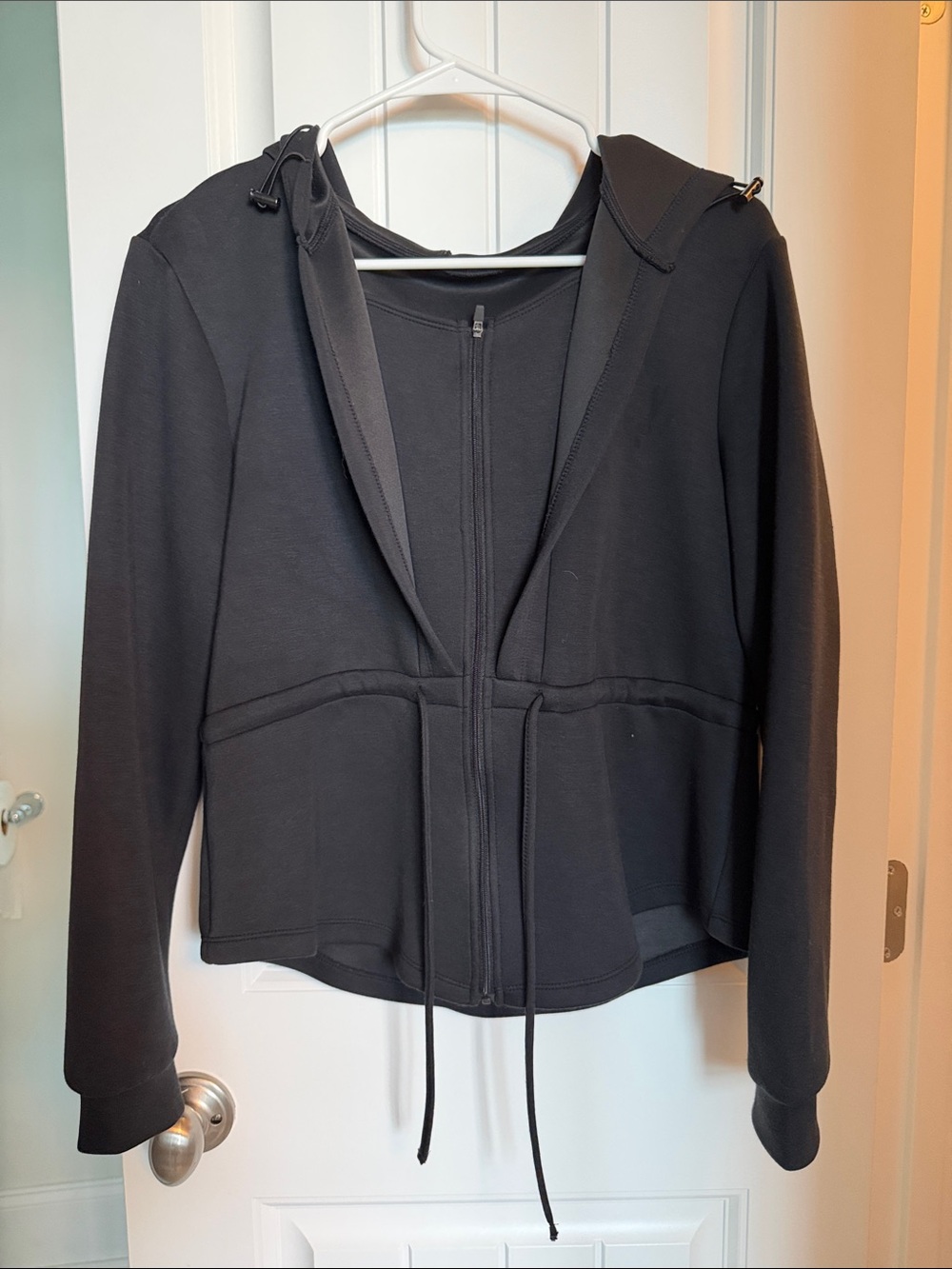 HALARA Black Hooded Zip-Up Utility Jacket